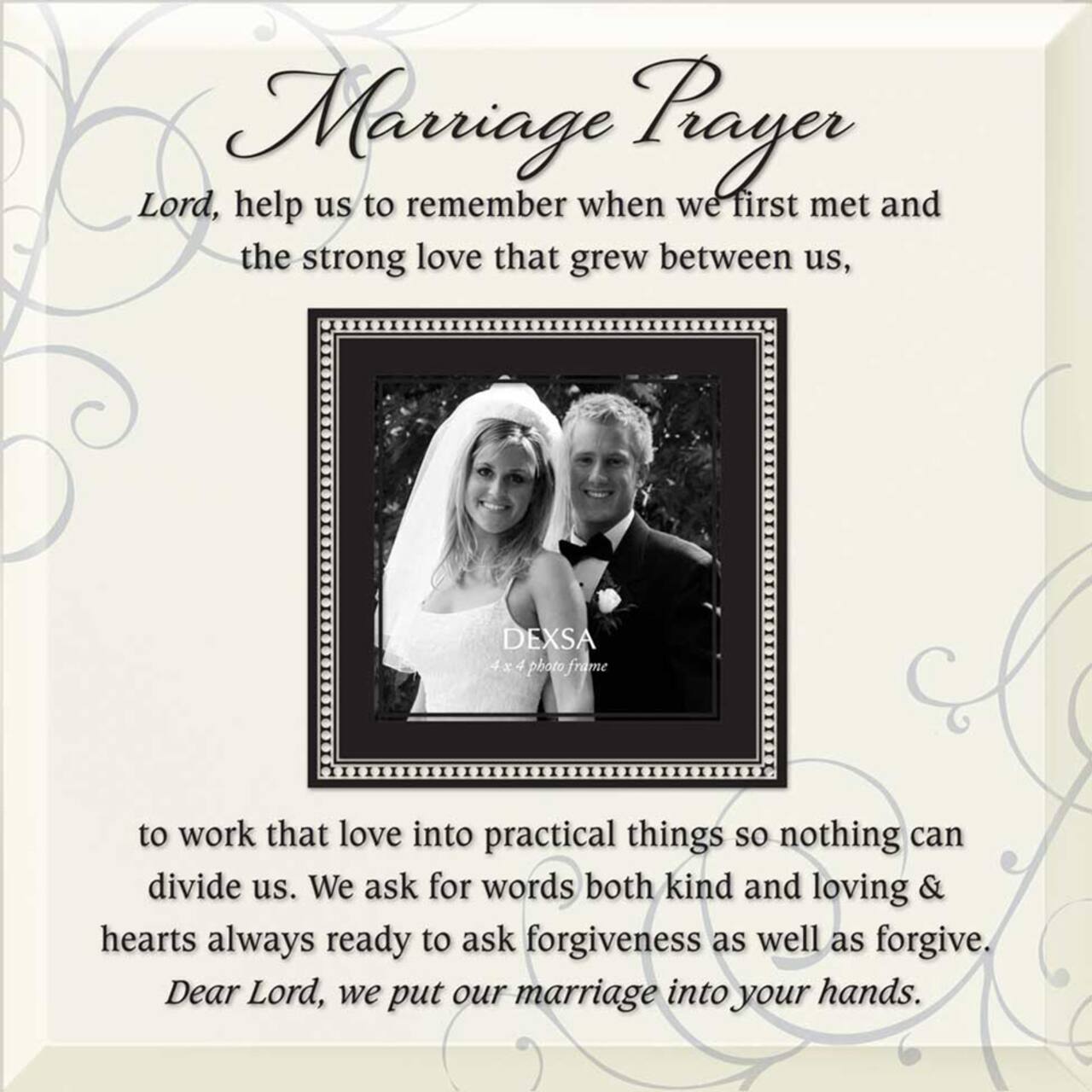 Marriage Prayer 4&#x22; x 4&#x22;  Frame with Easel